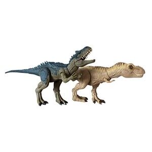 (2) Jurassic World Dino Escape Roar Attack Allosaurus Roarin Tyrannosaurus T-Rex